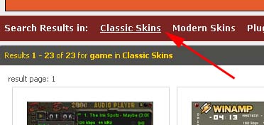 how to find winamp classic skins easily