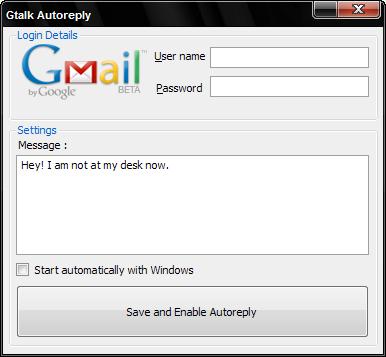 Gtalk Autoreply to sent automatic reply in gtalk