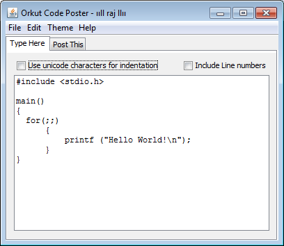 how to post source code on orkut how to post source code on orkut