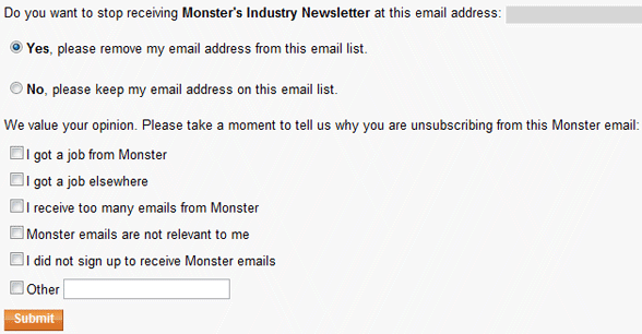 stop monster.com emails