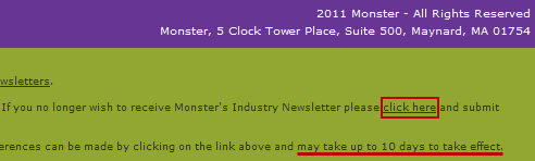 unsubscribe from monster.com 