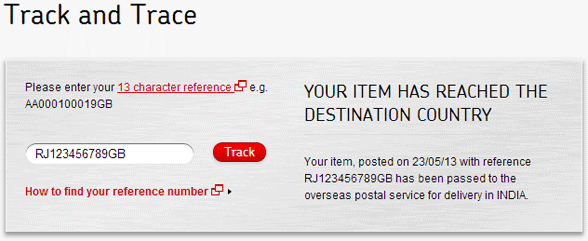 India post tracking number