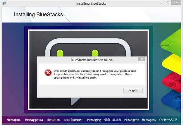 Bluestacks Installation Failed Graphic Card